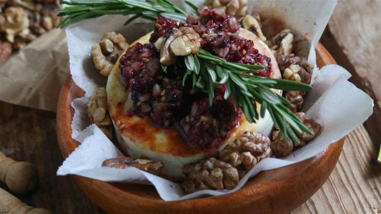 Baked Goat Cheese With Blackberries And Roasted Walnuts