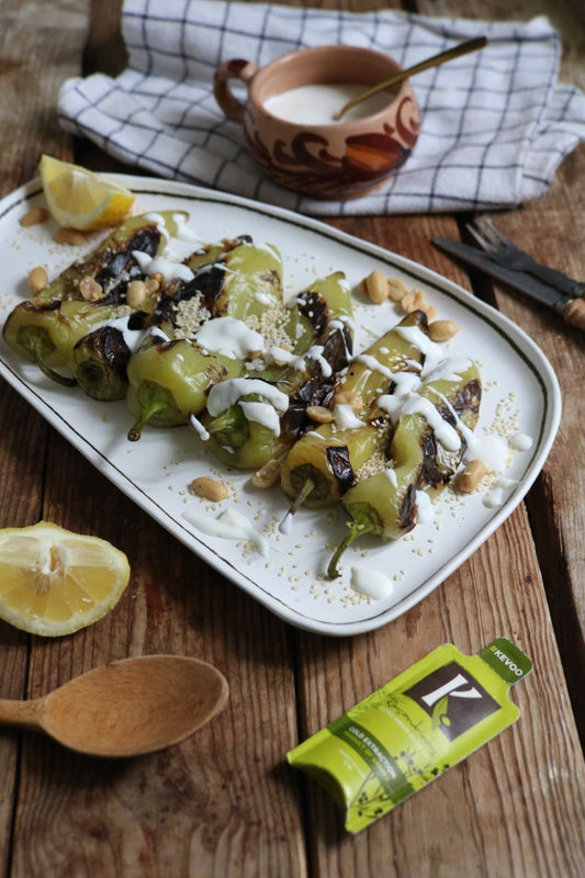 Blistered Peppers With Lemon-Ginger Aioli