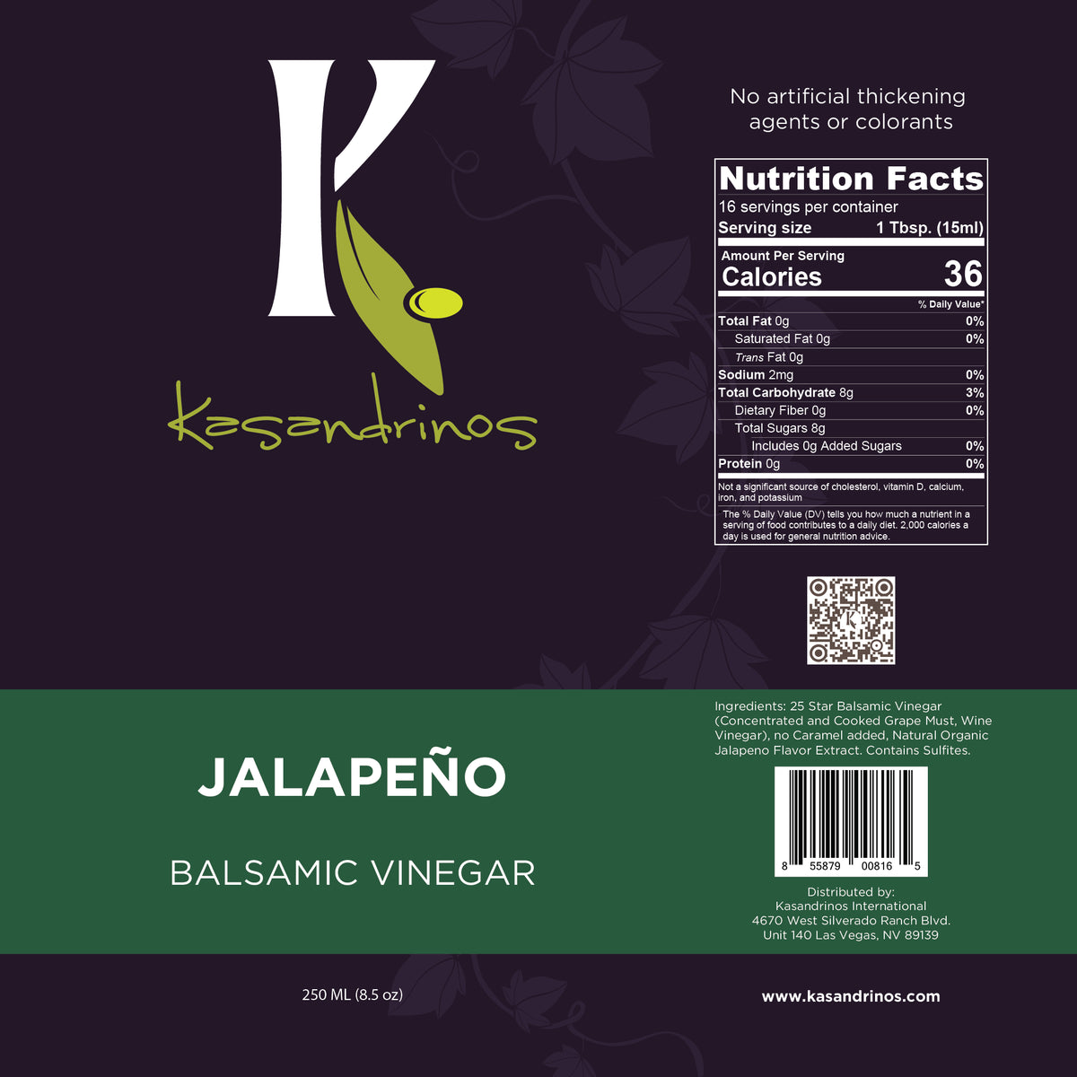 Jalapeño Balsamic Vinegar - 250ml